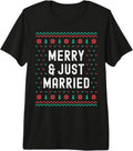 Merry & Just Married Matching Couples First Christmas Mr Mrs Premium Tri-blend T-Shirt