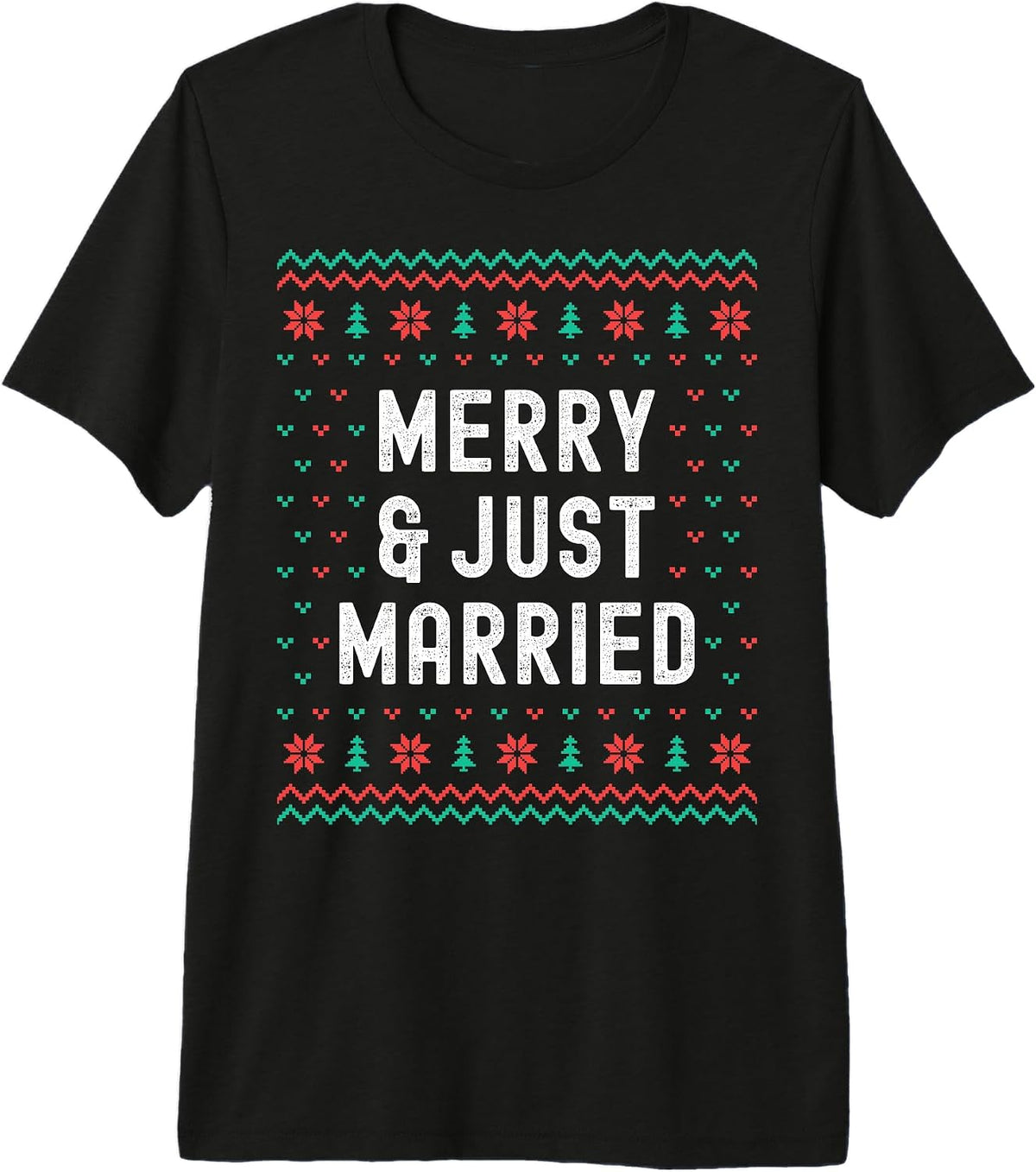 Merry & Just Married Matching Couples First Christmas Mr Mrs Premium Tri-blend T-Shirt