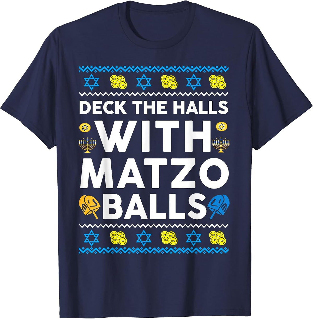 Funny Hanukkah Shirt Women Men Dreidel Menorah