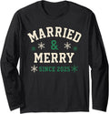 Married and Merry First Christmas as Family 2025 Long Sleeve T-Shirt