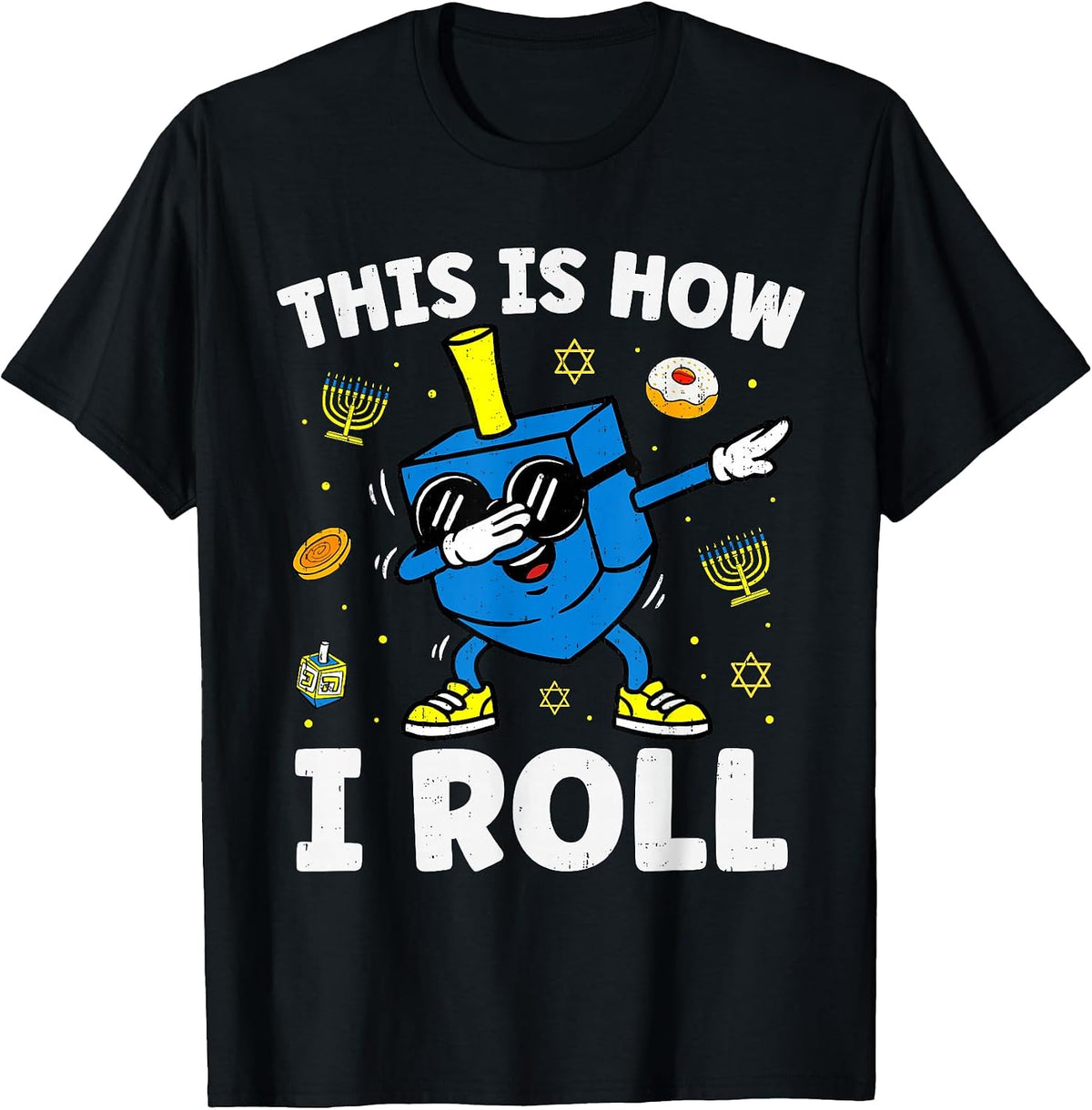Funny Hanukkah Dreidel Dabbing Dab Jewish Menorah Chanukah T-Shirt