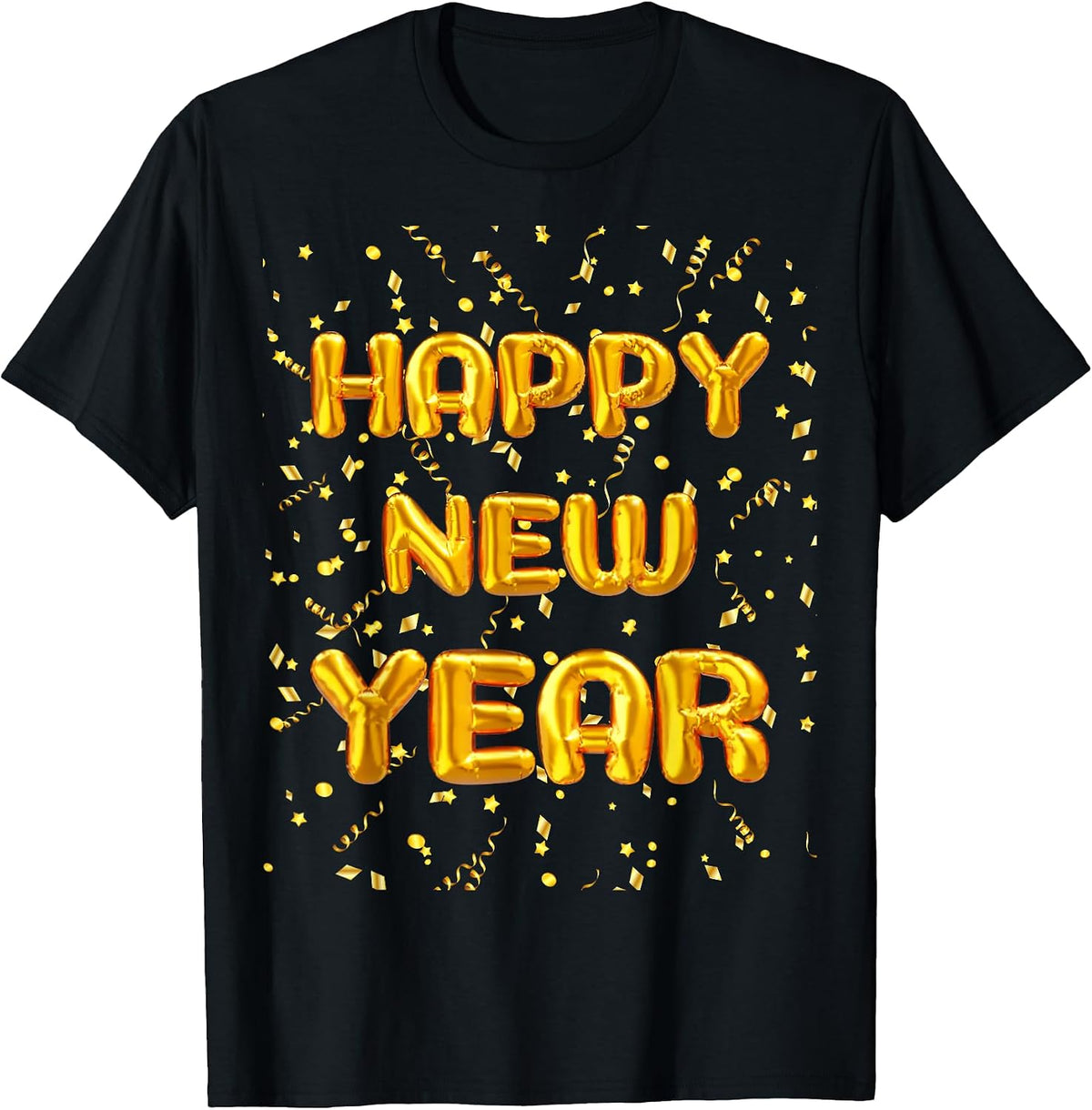 Happy New Year 2027 Gold Fun Festive Funny Party Celebration T-Shirt