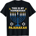 This is Hanukkah Pajamakah Funny Menorah Dreidel Holiday T-Shirt