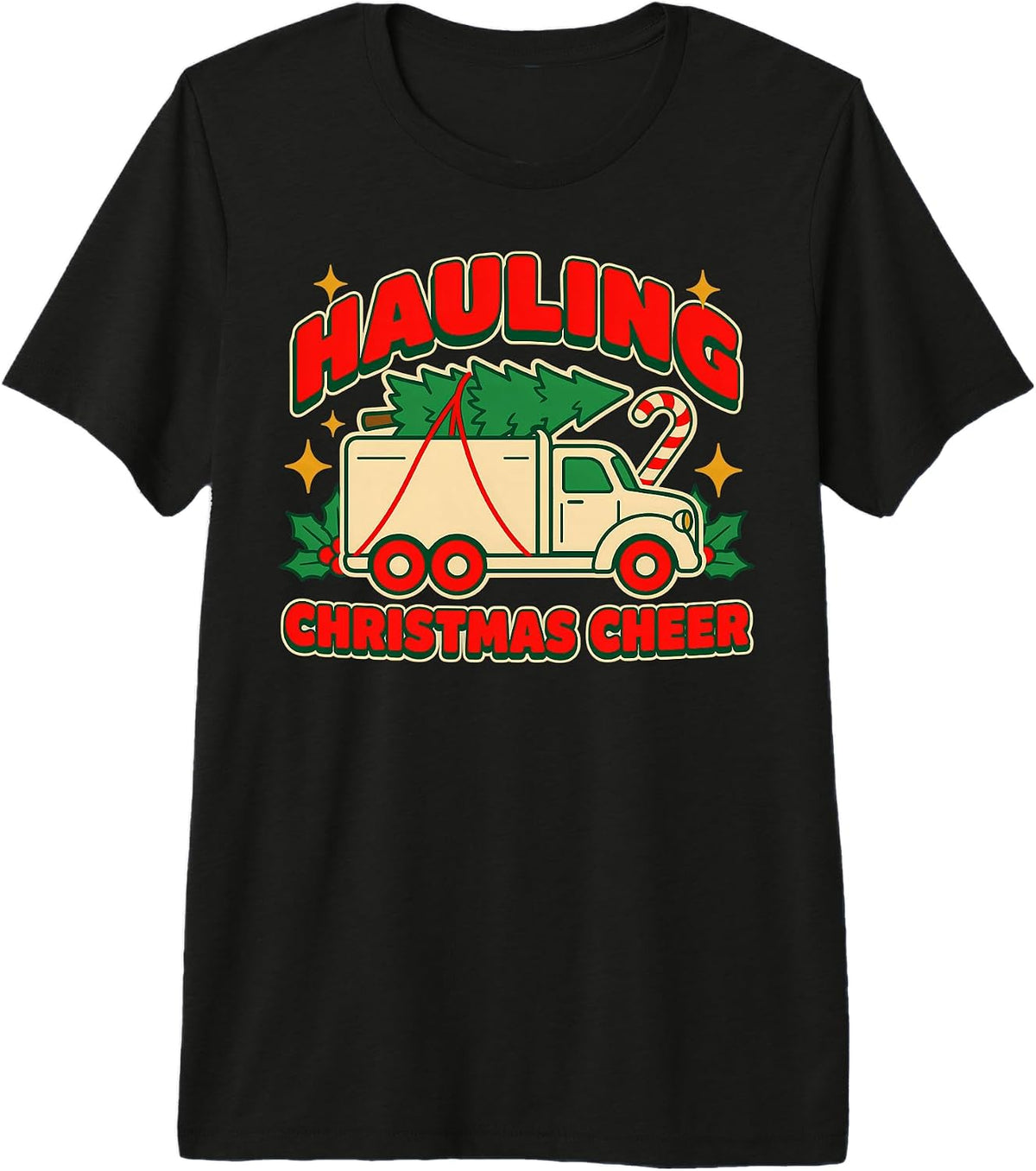 Hauling Christmas Cheer Truck Driver Trucker Semi Design Premium Tri-Blend T-Shirt