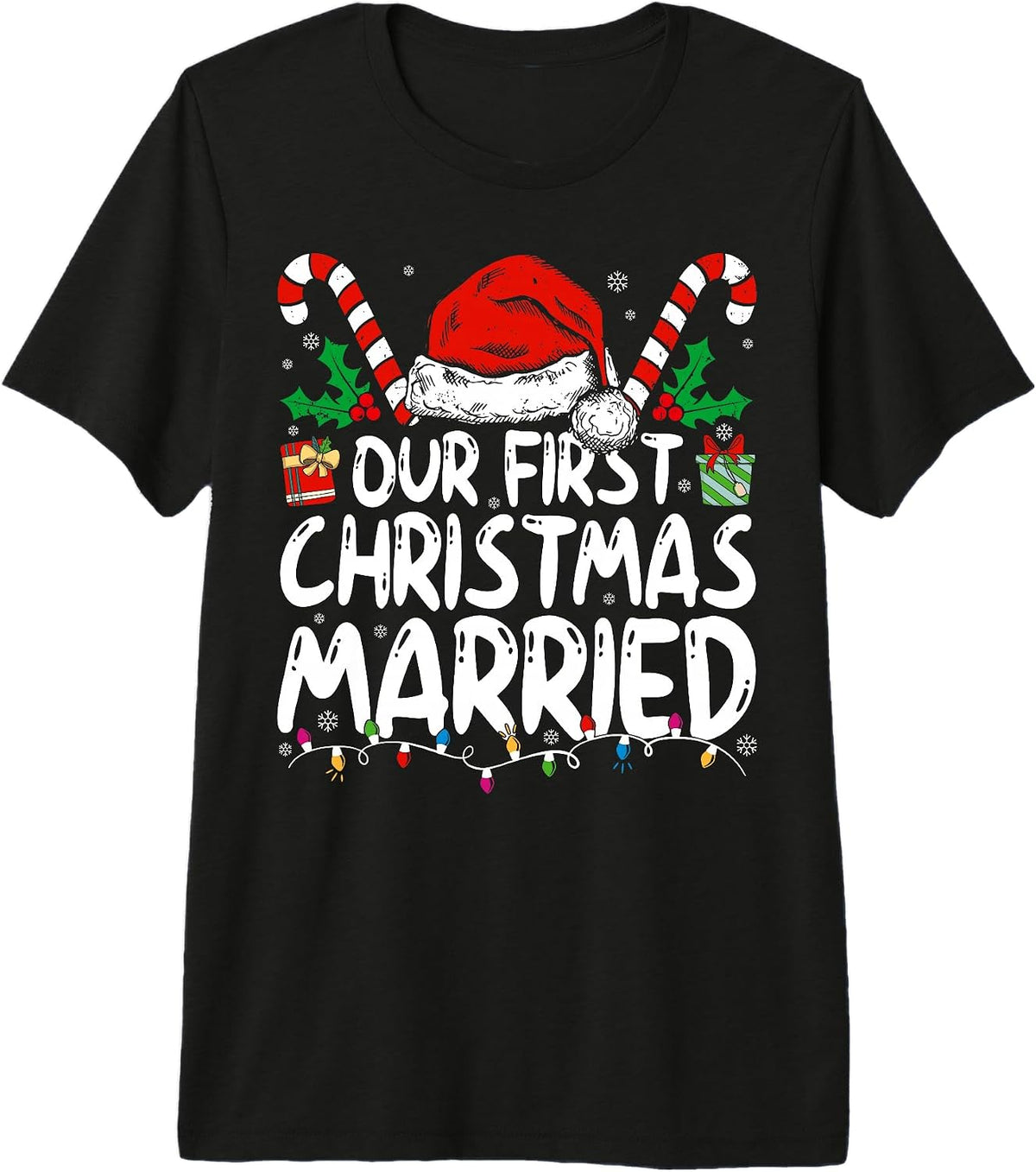 Our First Christmas Married As Mr and Mrs Couples Matching Premium Tri-blend T-Shirt