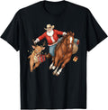 Cowboy Santa Riding Horse Western Christmas Rodeo T-Shirt