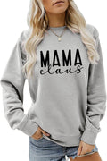 Mama Claus Sweatshirt, Merry Mama Xmas Sweater for Women Casual Crewneck Pullover Tops Funny Christmas Shirt Mom Gift
