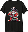 Santa Playing Football Lineman Quarterback Christmas Premium Tri-Blend T-Shirt