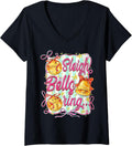 Womens Sleigh Bells Ring Christmas Design for Girls V-Neck T-Shirt