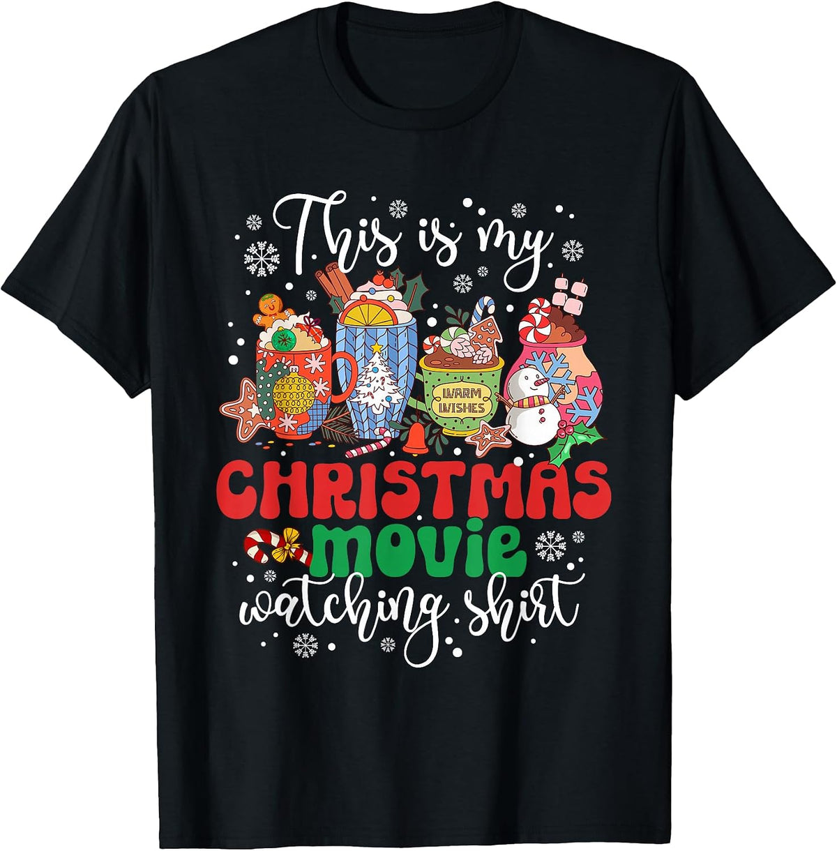 Vintage Xmas Coffee This is My Christmas Movie Watching T-Shirt