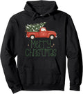 Old Farm Truck Loaded with Christmas Tree and Heart Pullover Hoodie