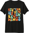 2027 Happy New Year Groovy Style New Year New Beginnings Premium Tri-Blend T-Shirt