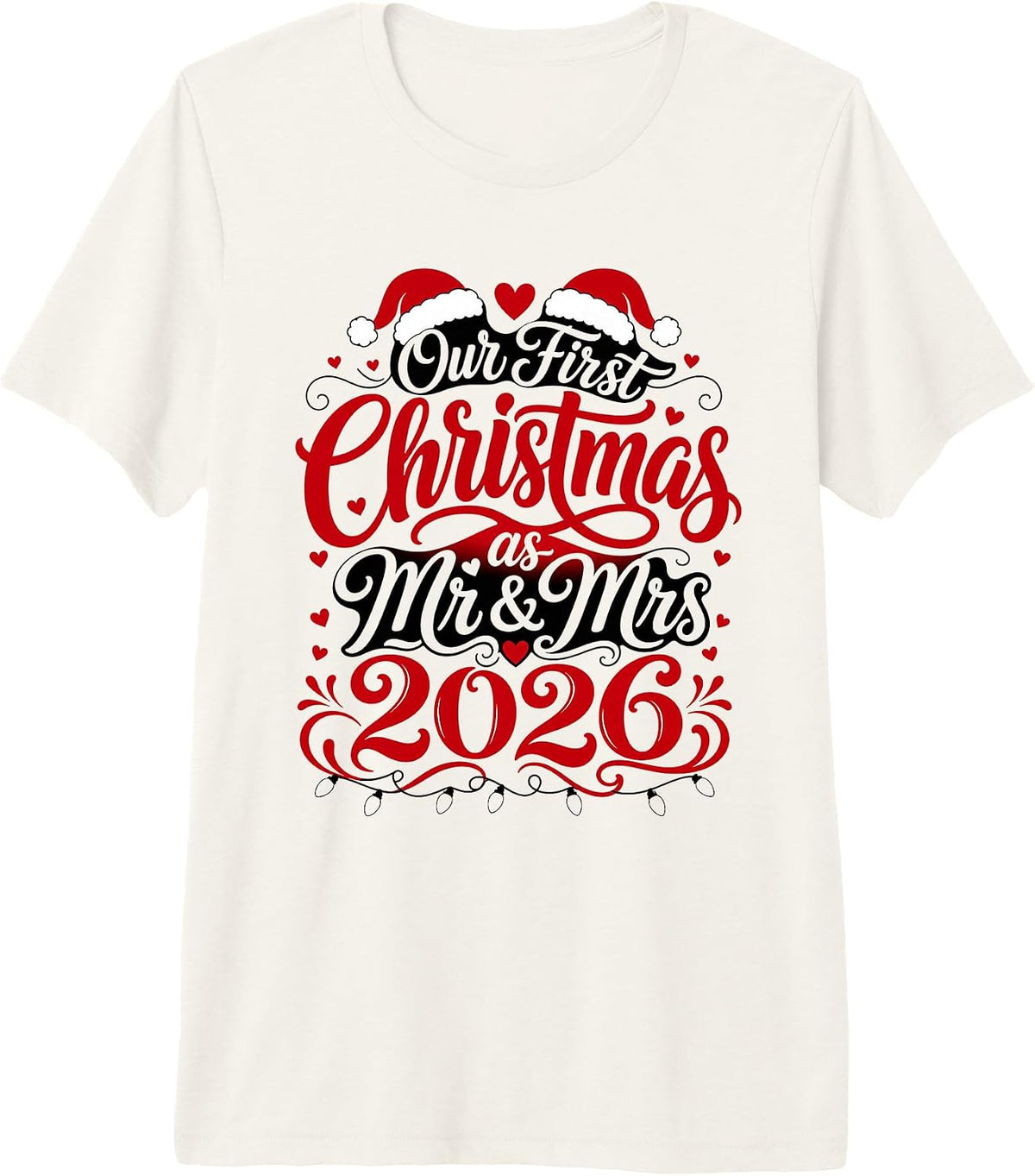 Our First Christmas As Mr & Mrs 2026 Matching Couple Premium Tri-Blend T-Shirt