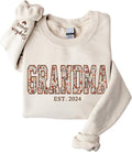 Custom Embroidered Mama Grandma Sweatshirt, Floral Applique Sweatshirts for Women, Gifts for Mama Grandma
