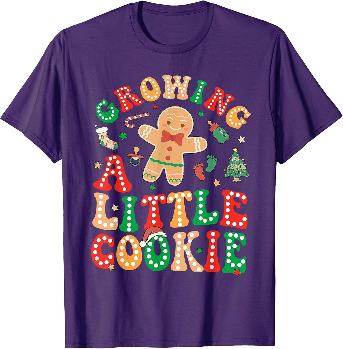 Growing A Little Cookie Christmas Pregnancy Announcement T-Shirt