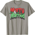 Merry and Married Shirt First Christmas Married 2025 T-Shirt