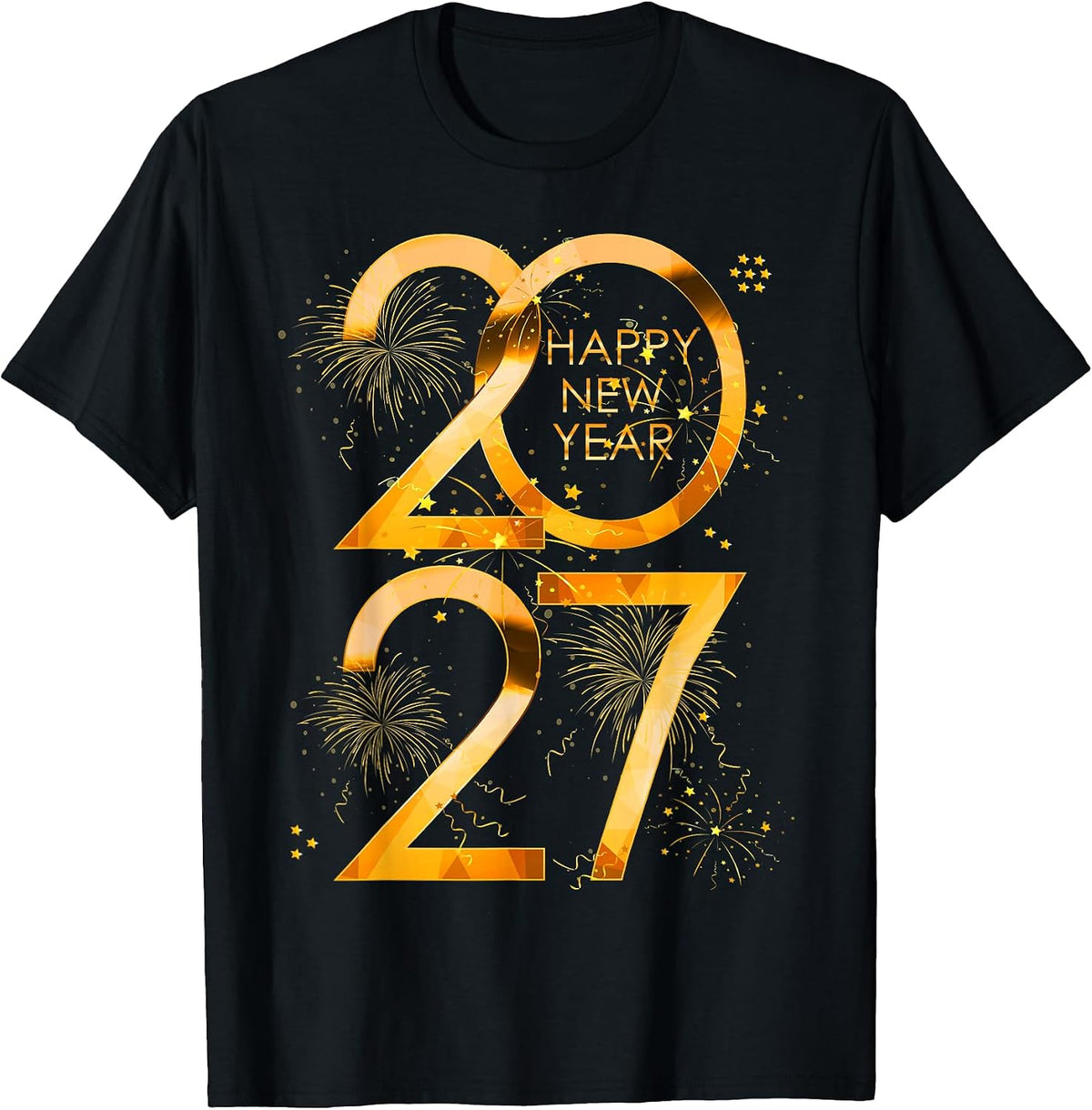 Happy New Year Party Supplies 2027 Family Matching Fireworks T-Shirt