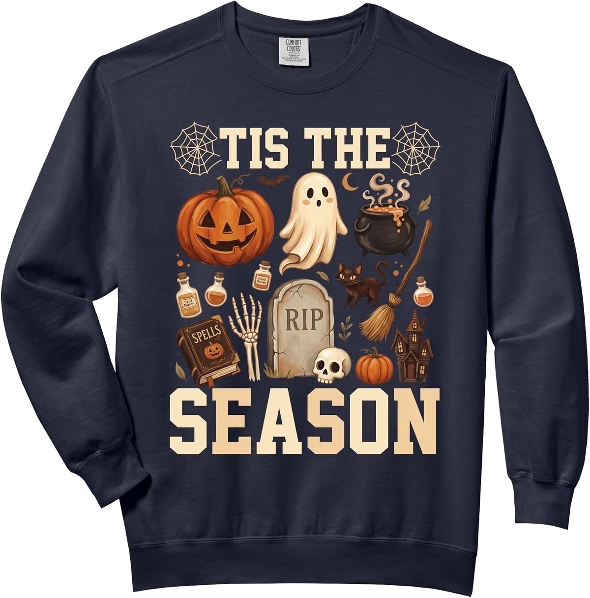 Tis the Season Fall Autumn Halloween Trick or Treat October Comfort Colors Adult Sweatshirt