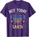 Funny not Today Santa with Menorah for Jewish Hanukkah T-Shirt
