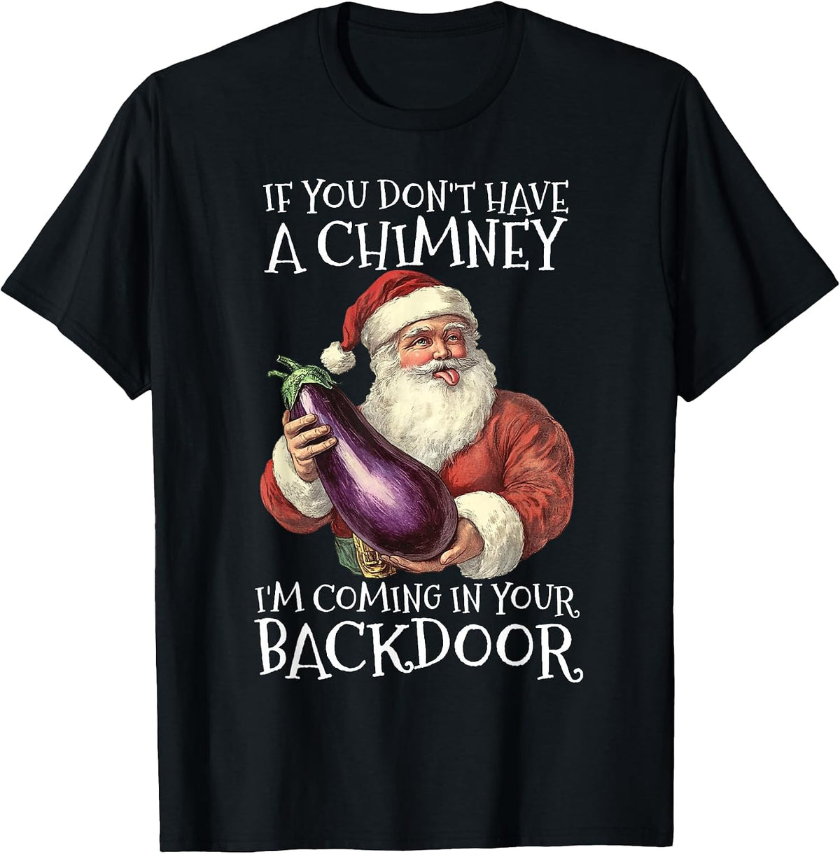 Sexual Innuendo Santa Rude Christmas T-Shirt