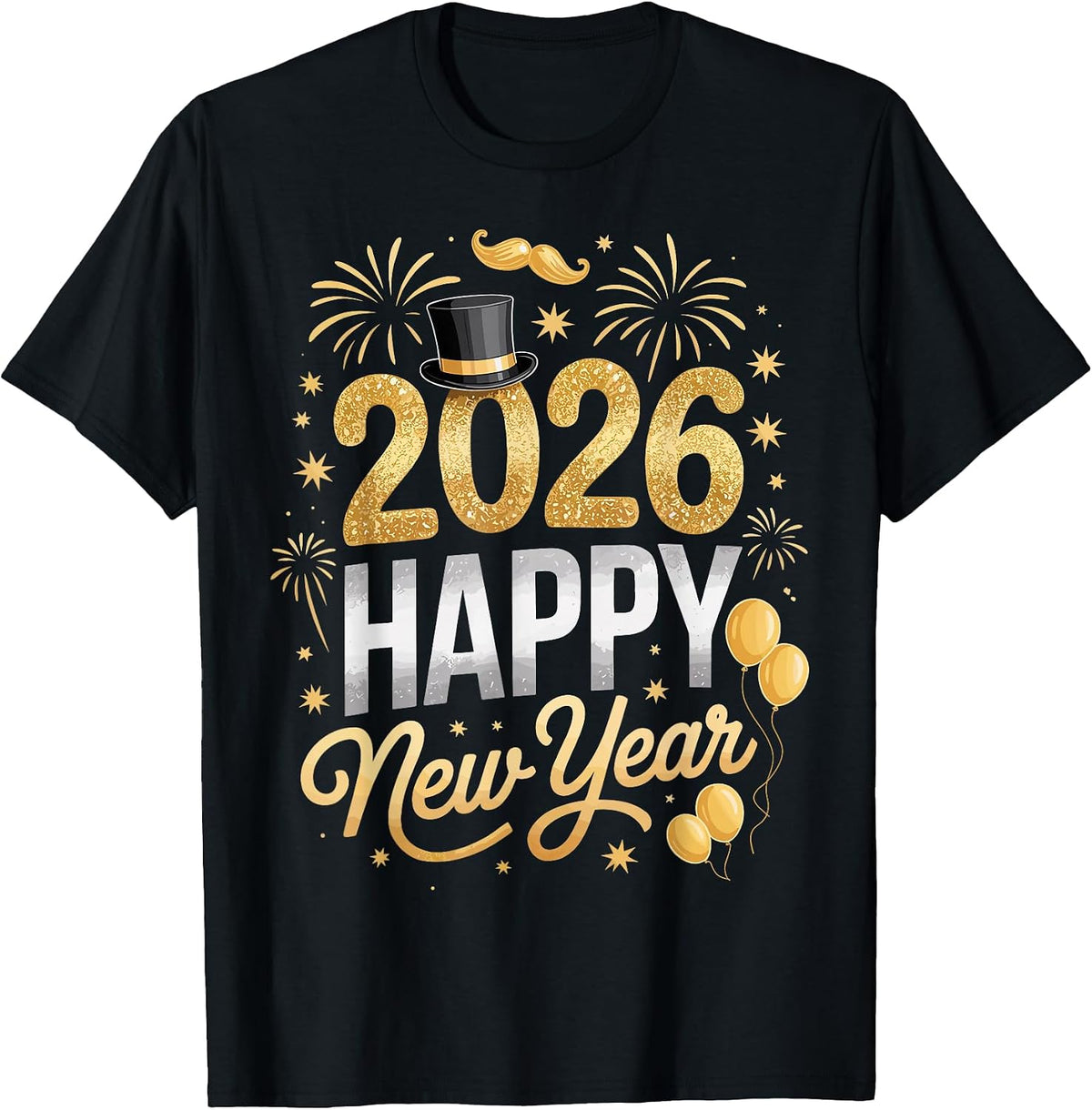 Happy New Year Party 2026 Fireworks Family Matching T-Shirt