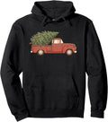 Classic Red Truck Christmas Tree Xmas Lights Farmhouse Pullover Hoodie