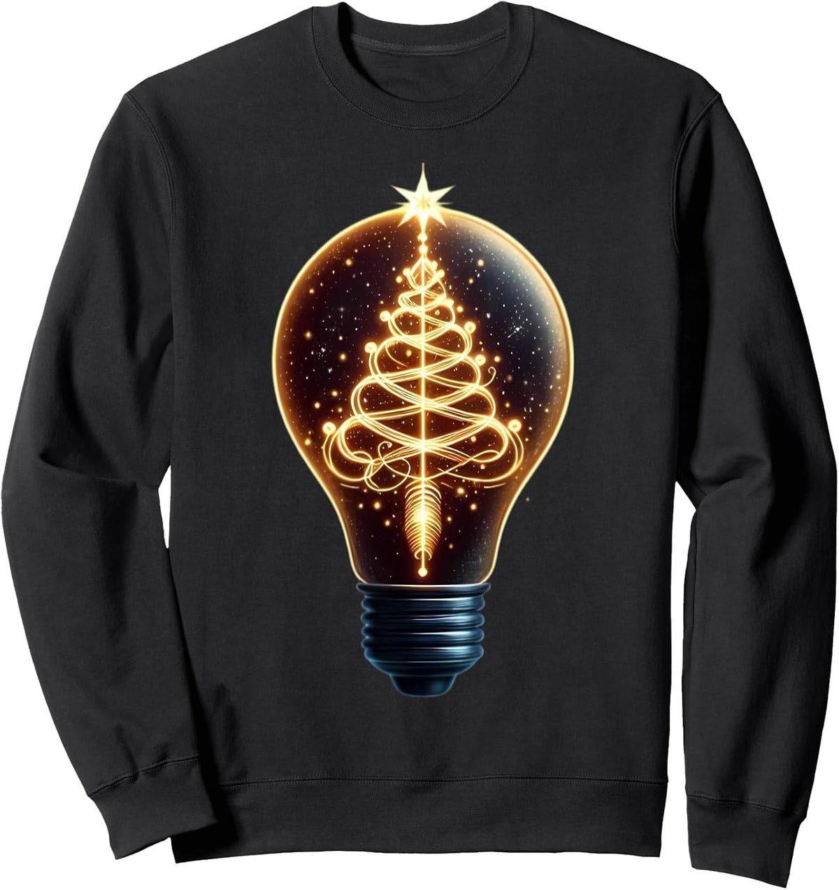 Christmas Tree Light Bulb Xmas Art Vintage Beautiful Star Sweatshirt