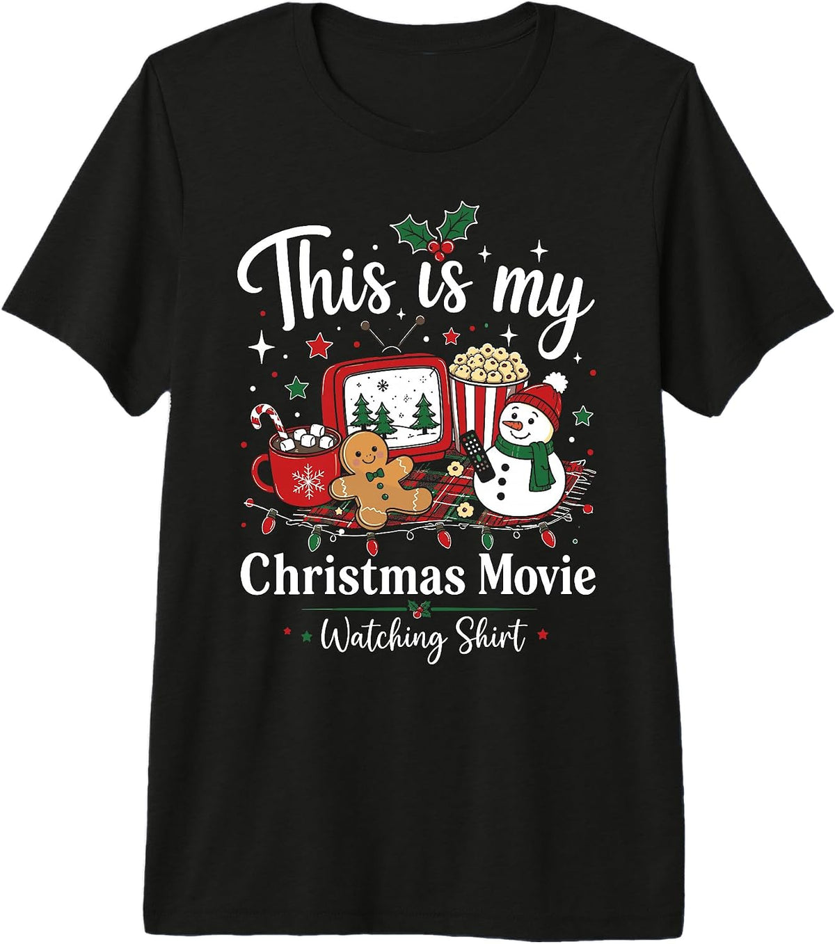 This is My Christmas Movie Watching Shirt Premium Tri-Blend T-Shirt