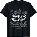 First Married Christmas Newlywed Couple Holiday Celebration T-Shirt