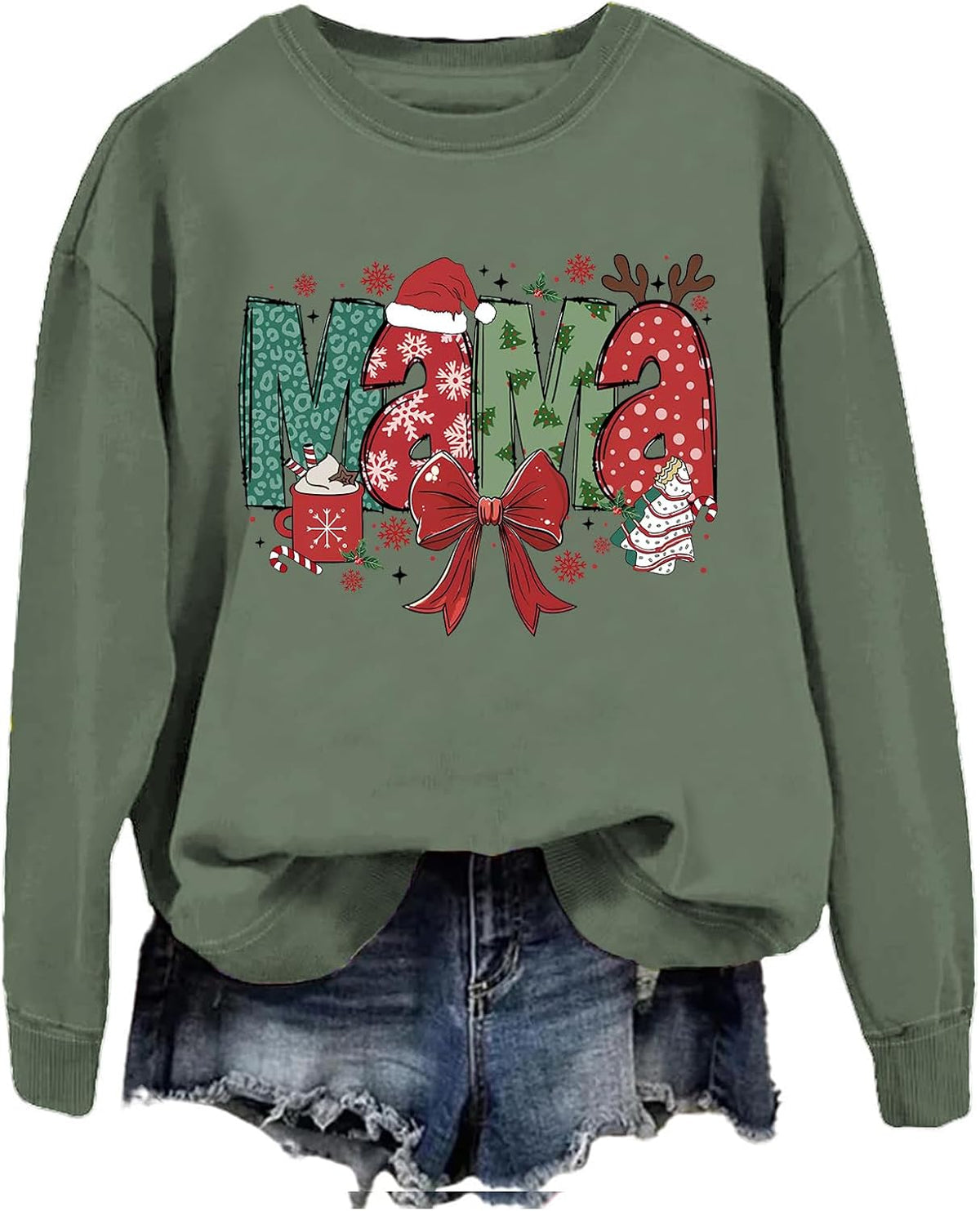 Christmas Mama Sweatshirt Mama Claus Sweatshirt Merry Christmas Sweatshirts Gift