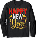 Happy New Year Family Matching Midnight Eve Party Firework Long Sleeve T-Shirt
