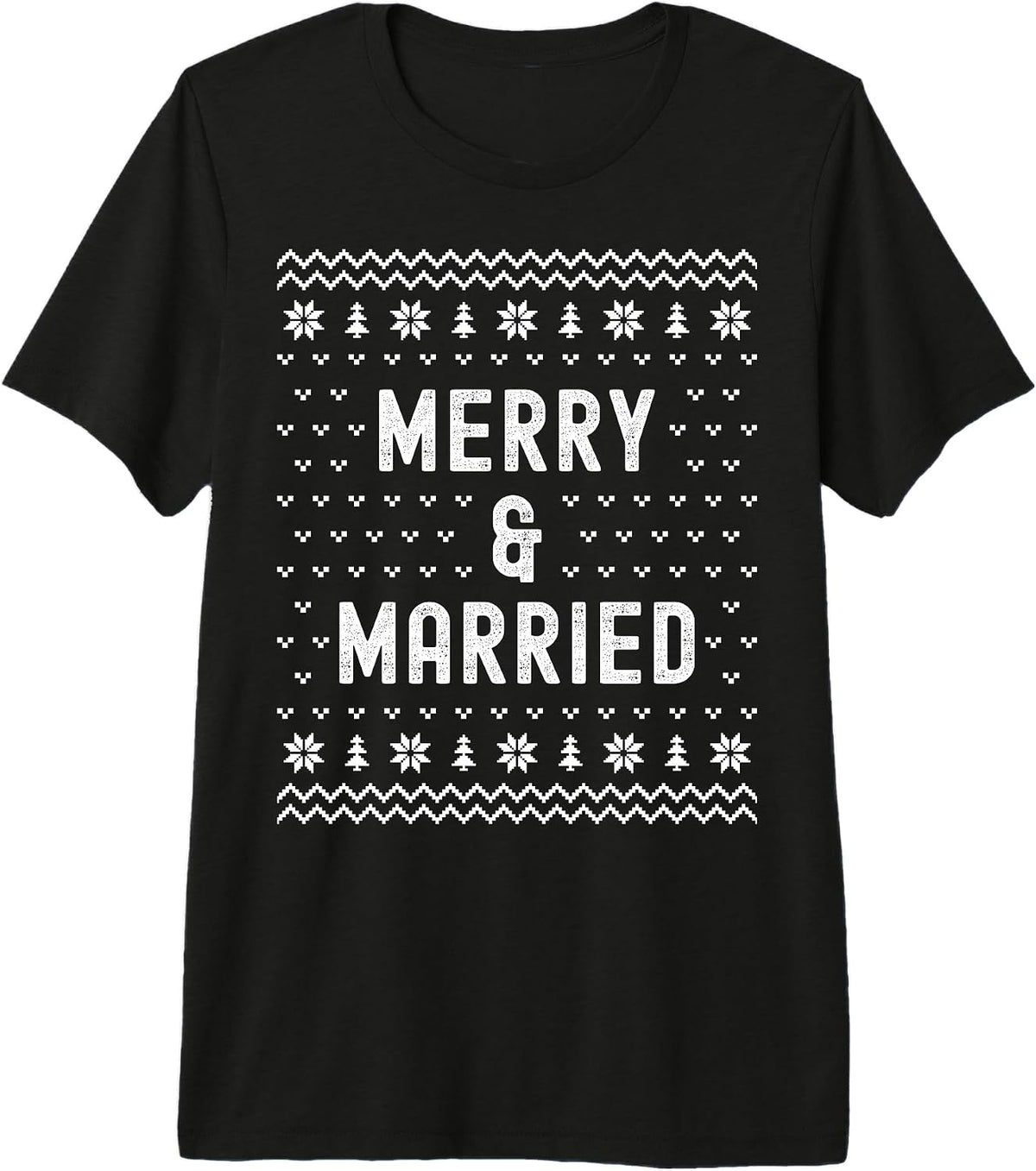 Merry & Married 1st Christmas as Mr and Mrs Matching Couples Premium Tri-blend T-Shirt