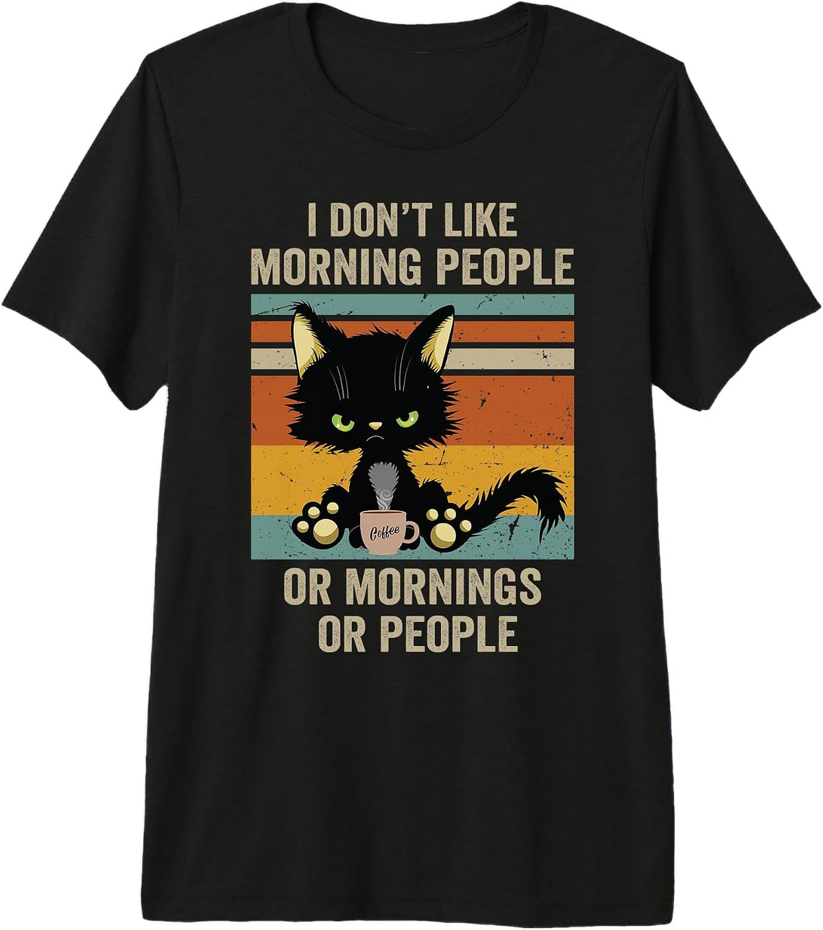 I Hate Morning People Christmas Coffee Cat Lover N