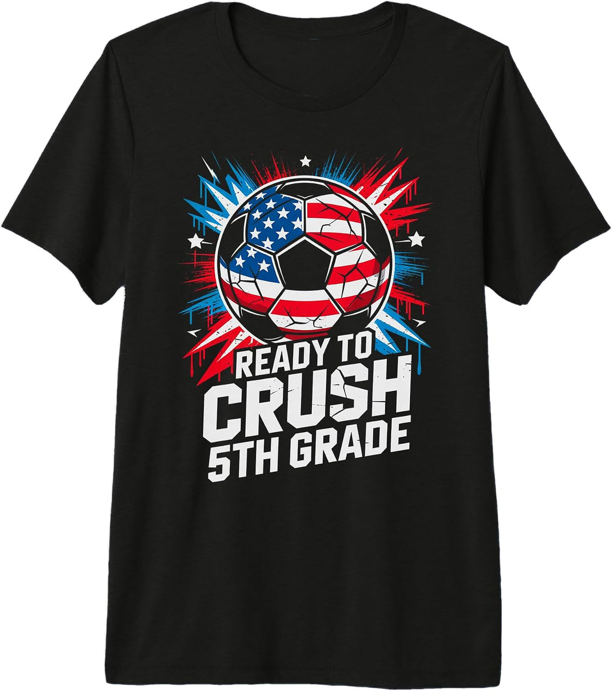 American Ready Crush 5th Grade Soccer Teacher Happy Future Premium Tri-Blend T-Shirt