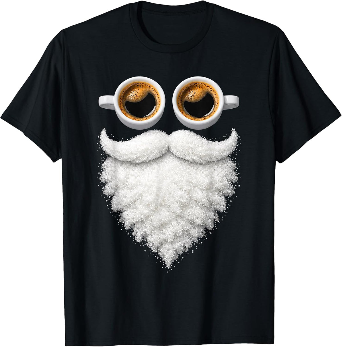 Santa Coffee FACE Funny Christmas T-Shirt