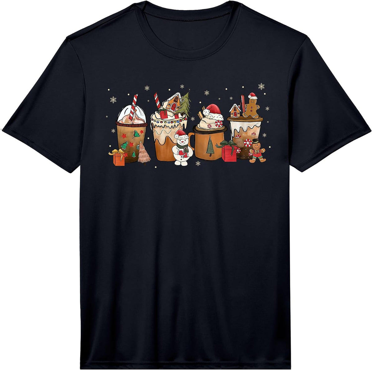 Coffee Hot Cocoa Merry Christmas Xmas Family Performance T-Shirt