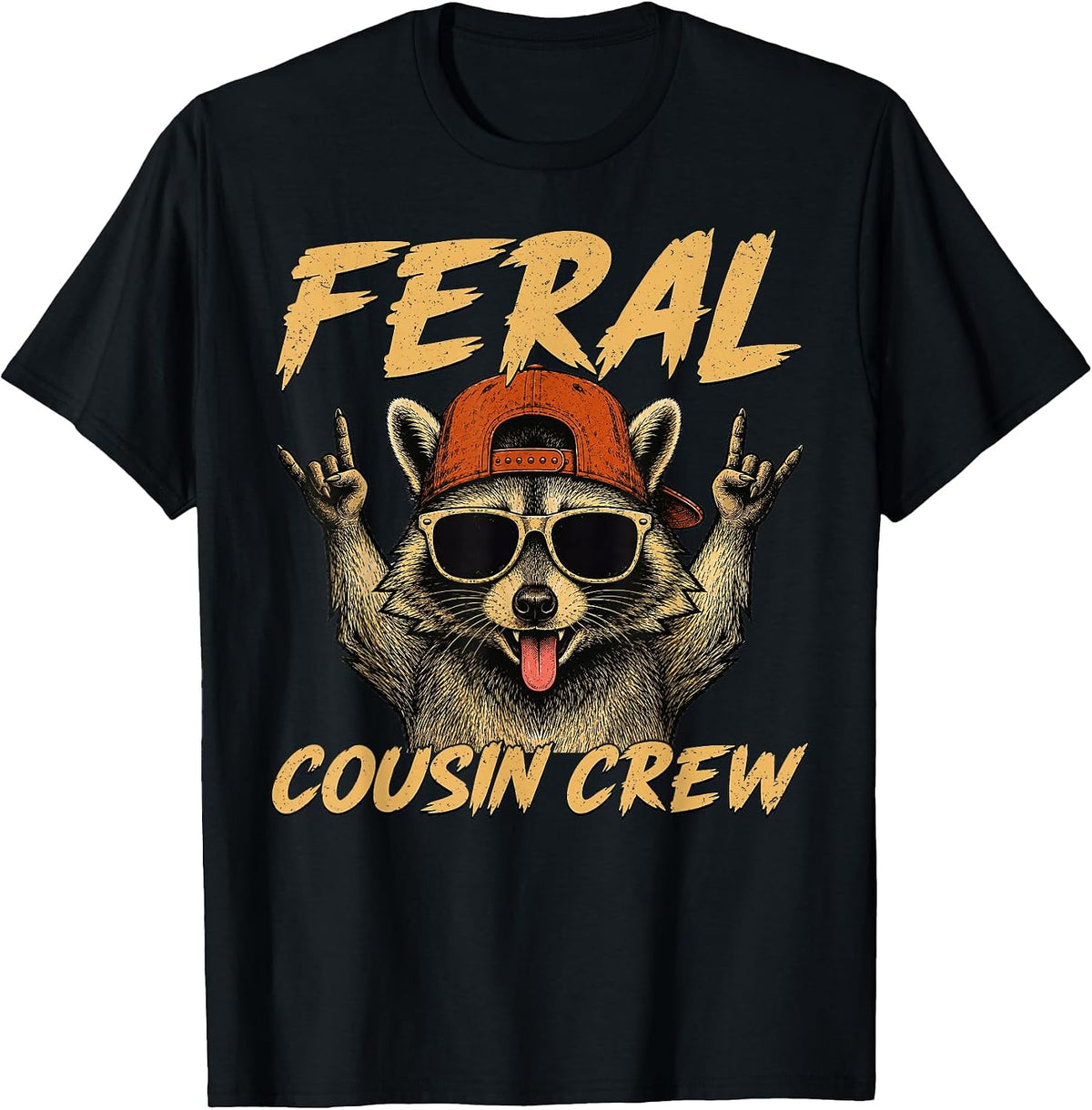 Feral Raccoon Cousin Crew Family Reunion Trip Vacation Kids T-Shirt