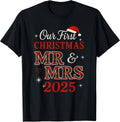 Our First Christmas as Mr and Mrs 2025 Matching newlyweds T-Shirt
