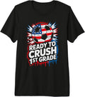Red White Ready Crush 1st Grade Soccer Teacher Happy Future Premium Tri-Blend T-Shirt
