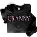 Embroidery Granny Sweatshirts For Women Gift Sweatshirt From Grandkids Granny Flower Grandma Gift Mothers Christmas