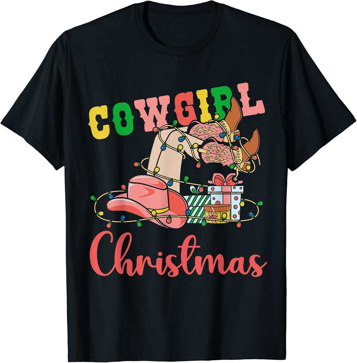 Cowgirl Christmas Western Cowgirl Boots Rodeo Tees