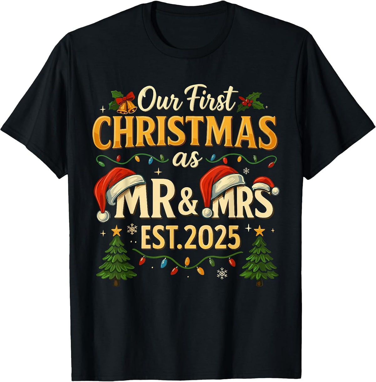 Our First Christmas as Mr & Mrs Pajamas Shirt, Matching Xmas T-Shirt