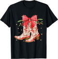 Merry Christmas Cowboy Boots Red Coquette Western T-Shirt