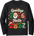 New Year 2027 Goodbye 2026 Hello Christmas Family Matching Long Sleeve T-Shirt