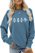 Cozy Season Sweatshirt, Get Cozy Crewneck Sweater for Women Comfy Long Sleeve Pullover Tops Fall Shirt Winter Blouse