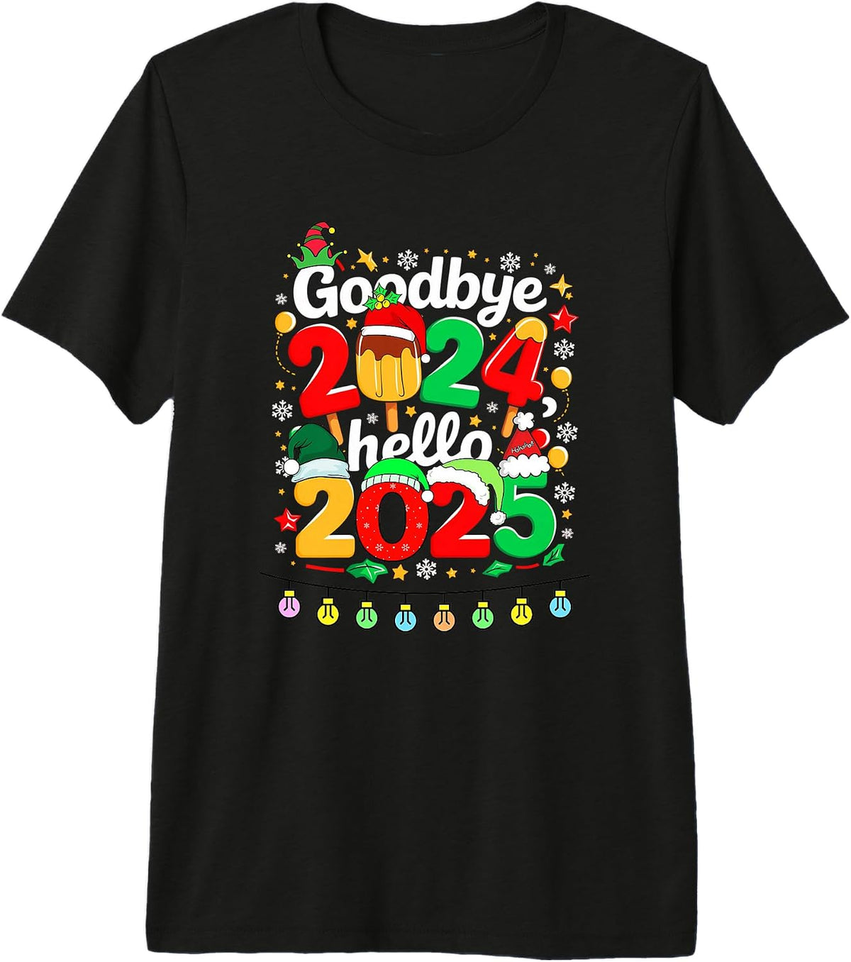 Goodbye 2024 Hello 2025 Matching Family Party New Years Eve Premium Tri-blend T-Shirt