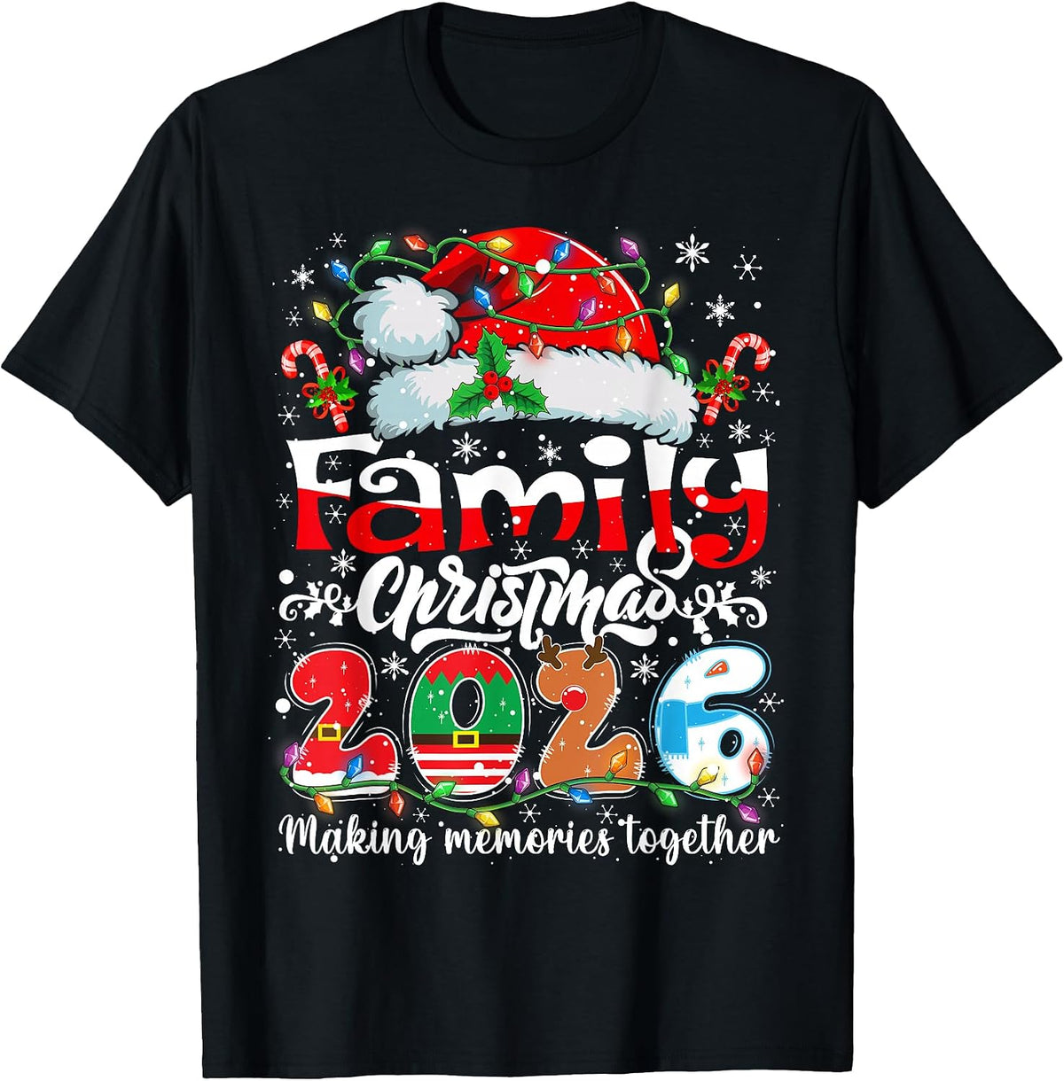 Family Christmas 2026 Matching Outfit Xmas Squad Santa Funny T-Shirt