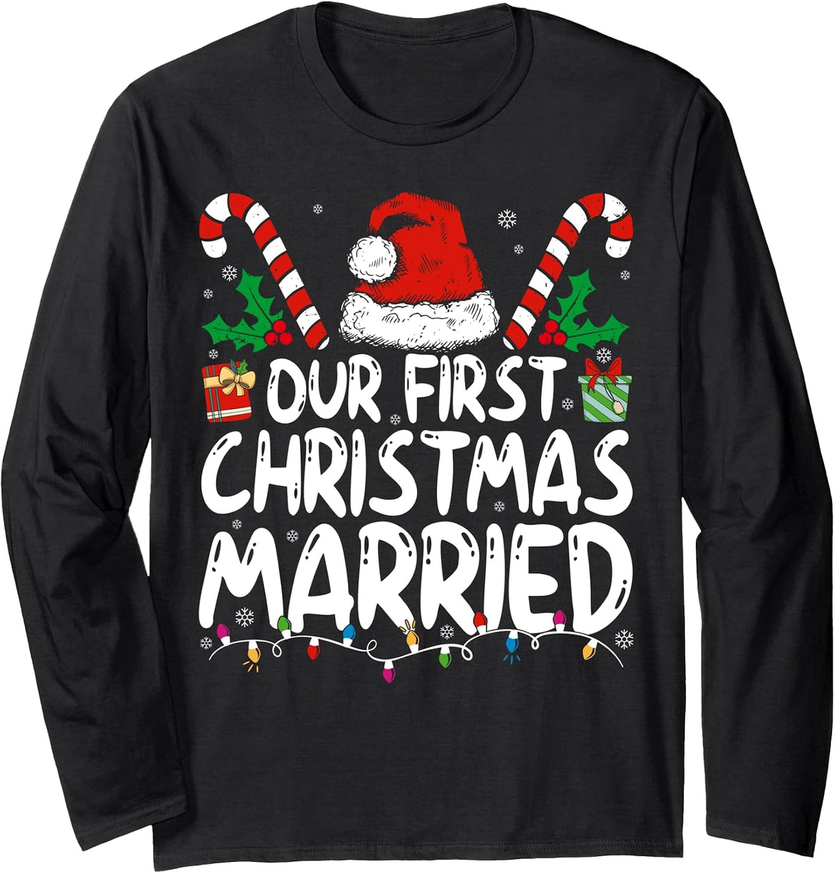 Our First Christmas Married As Mr and Mrs Couples Matching Long Sleeve T-Shirt