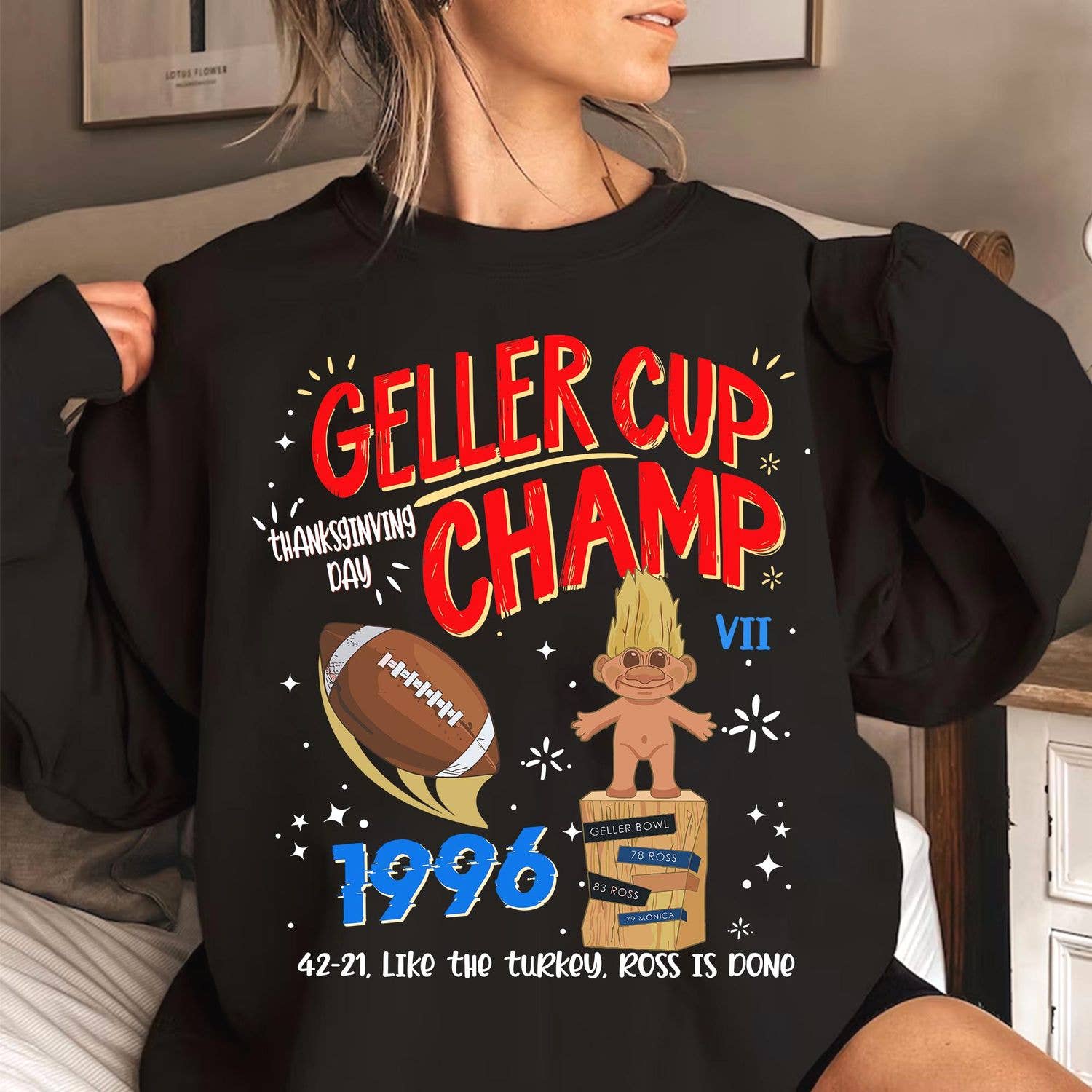 Geller Bowl 1996 Shirt - Friends Thanksgiving Monica Vs Ross
