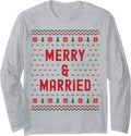 Merry & Married 1st Christmas as Mr and Mrs Matching Couples Long Sleeve T-Shirt